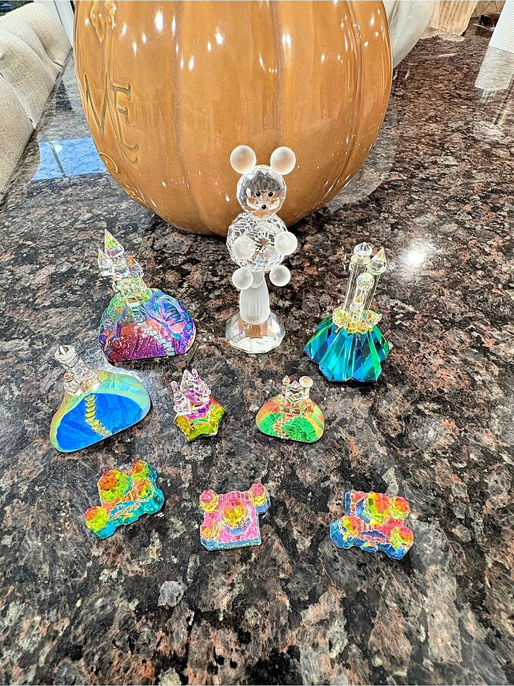 Multicolor Glass Castle Figurine Collection